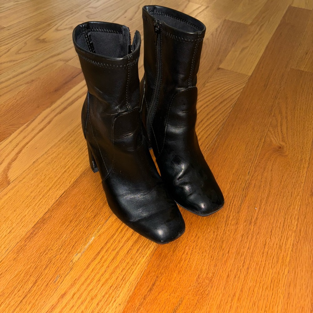 Elegant Black Leather Ankle Boots